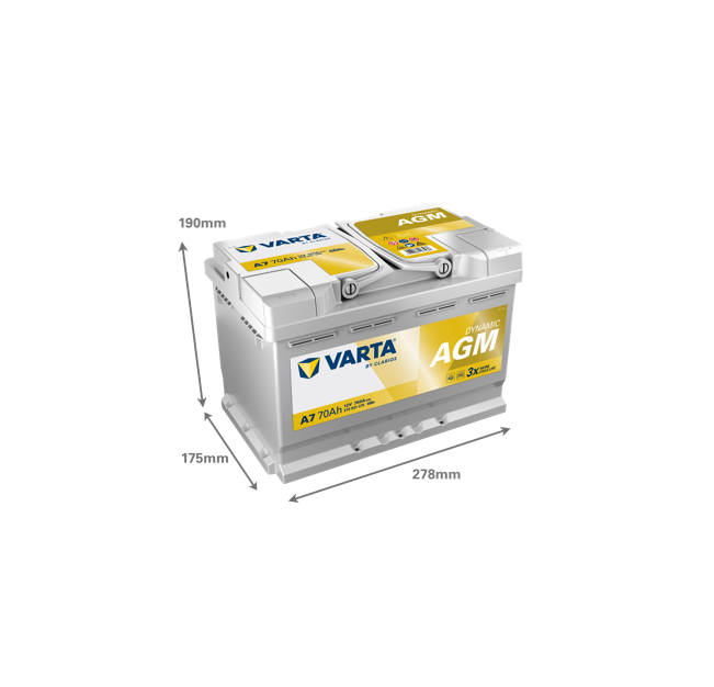 Μπαταρία VARTA Dynamic AGM A7 (70Ah 760A 12V)