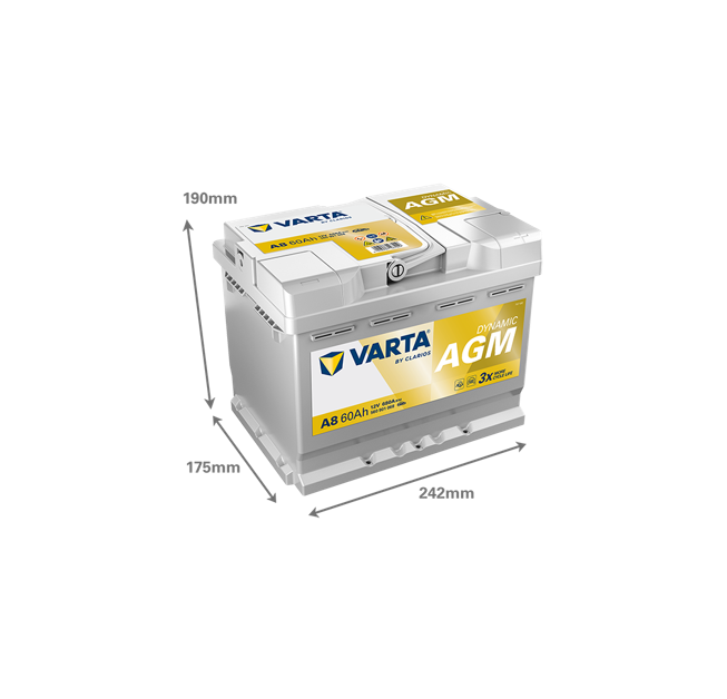 Μπαταρία VARTA Dynamic AGM A8 (60Ah 680A 12V)