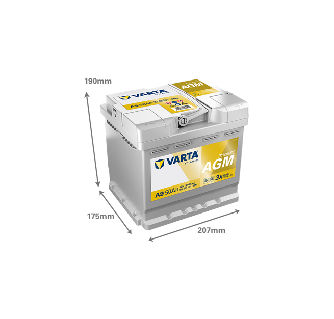 Μπαταρία VARTA Dynamic AGM A9 (50Ah 540A 12V)