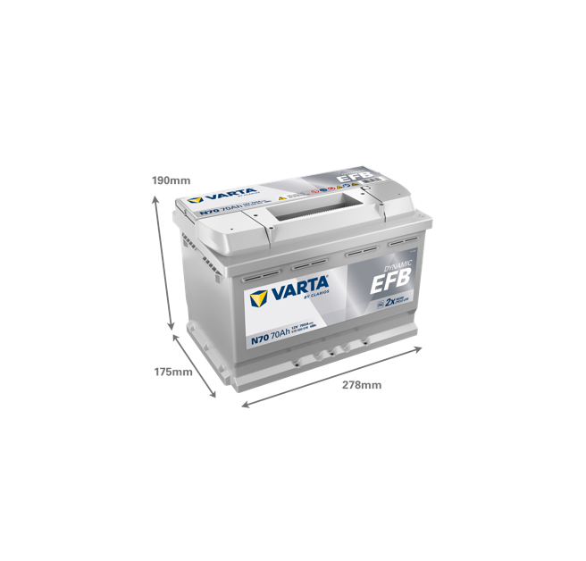 Μπαταρία VARTA Dynamic EFB N70 (70Ah 760A 12V)