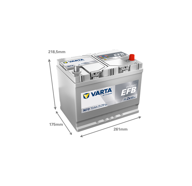 Μπαταρία VARTA Dynamic EFB N72 (70Ah 760A 12V)