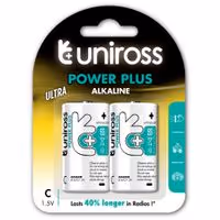 Μπαταρίες UNIROSS Power Plus Alkaline C / LR14 (2 τεμάχια)