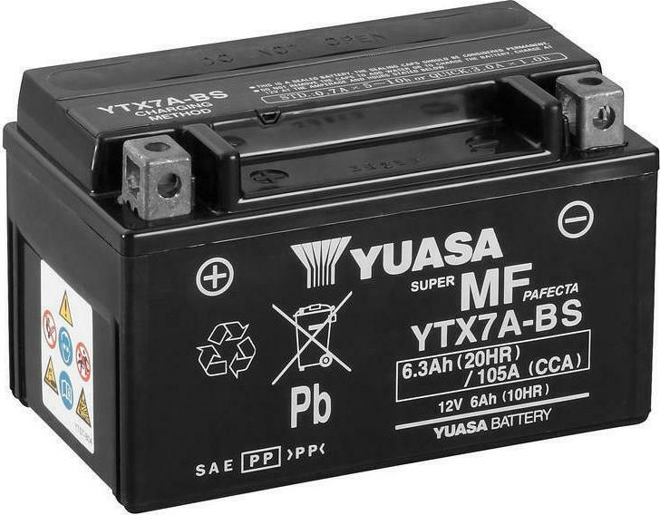Μπαταρία YUASA 6Ah 105A 12V (YTX 7A-BS)