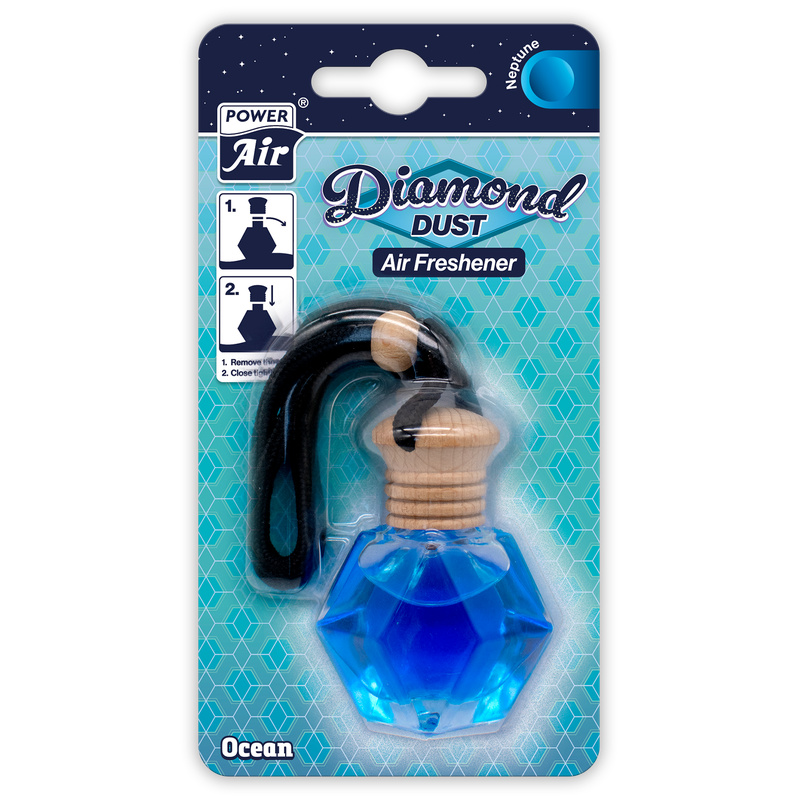 Αρωματικό Αυτοκινήτου Κρεμαστό Μπουκαλάκι Diamond Dust 9ml Power Air - BLUE OCEAN