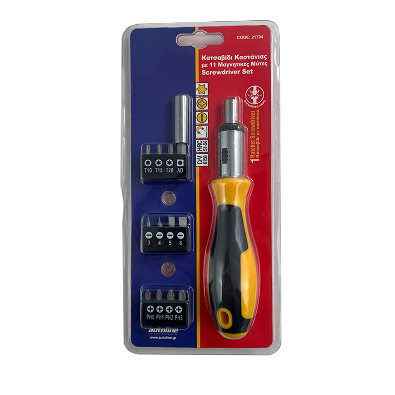 Κατσαβίδι Καστάνιας με 11 Μαγνητικές Εναλλασσόμενες Μύτες