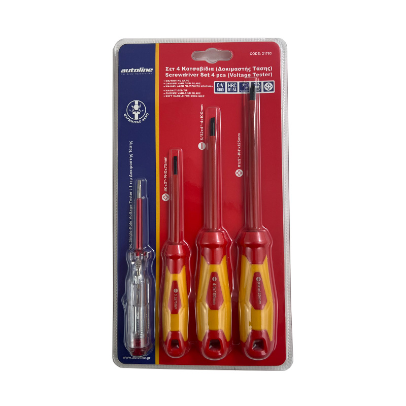 Σετ 4 Κατσαβίδια (Δοκιμαστής Τάσης)