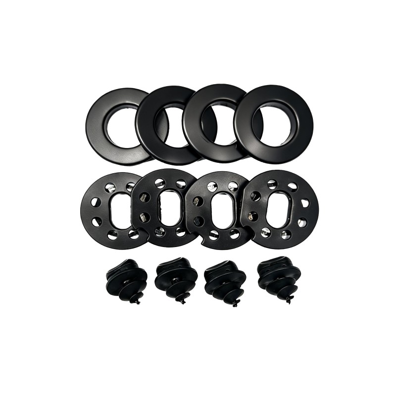 Σετ Κλιπς για Πατάκια Αυτοκινήτου Μαύρα 4τμχ 46x30mm Πλαστικό PP