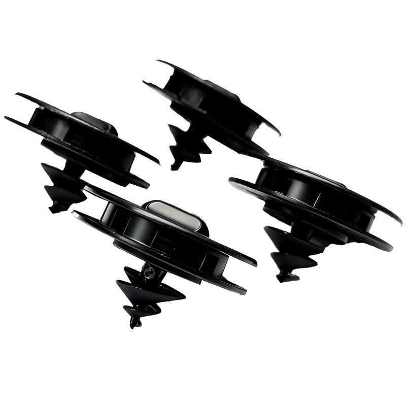 Σετ Κλιπς για Πατάκια Αυτοκινήτου Μαύρα 4τμχ 46x30mm Πλαστικό PP