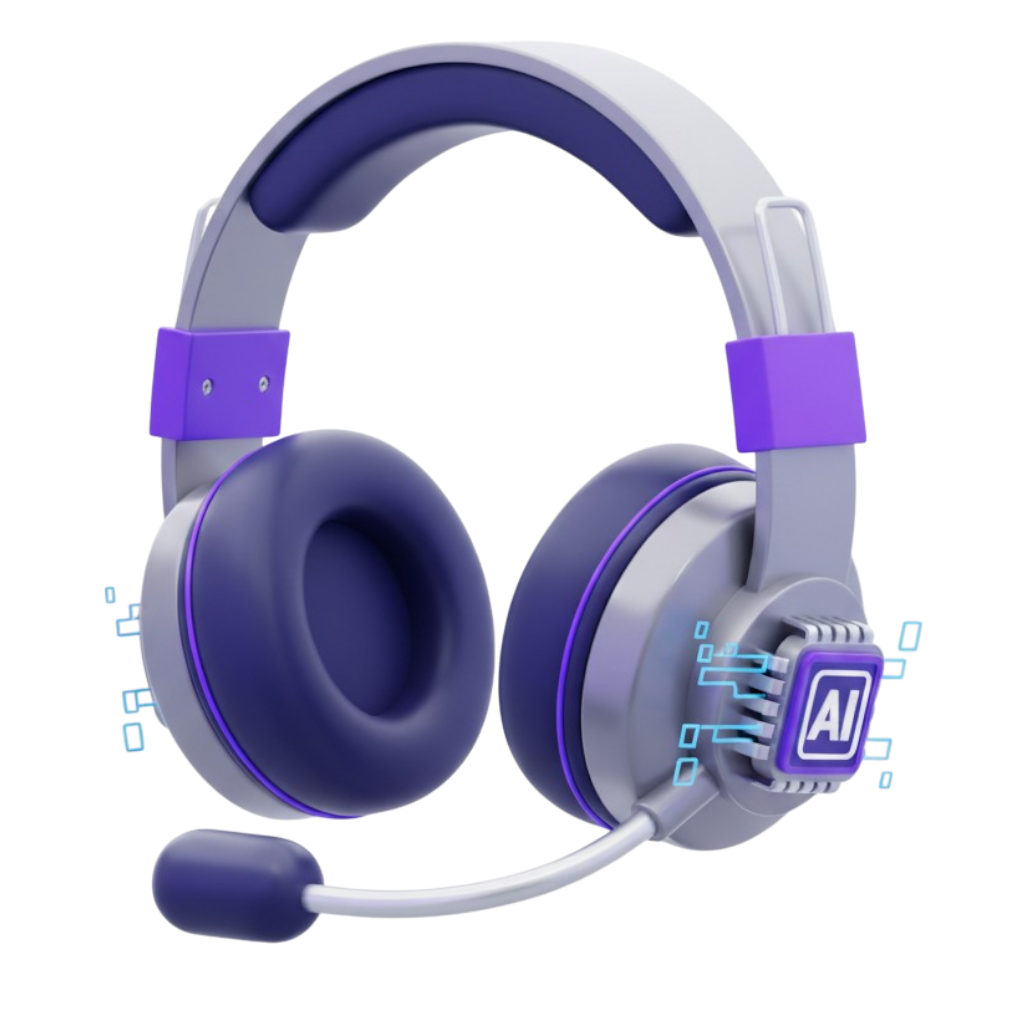 Agente de IA con auriculares