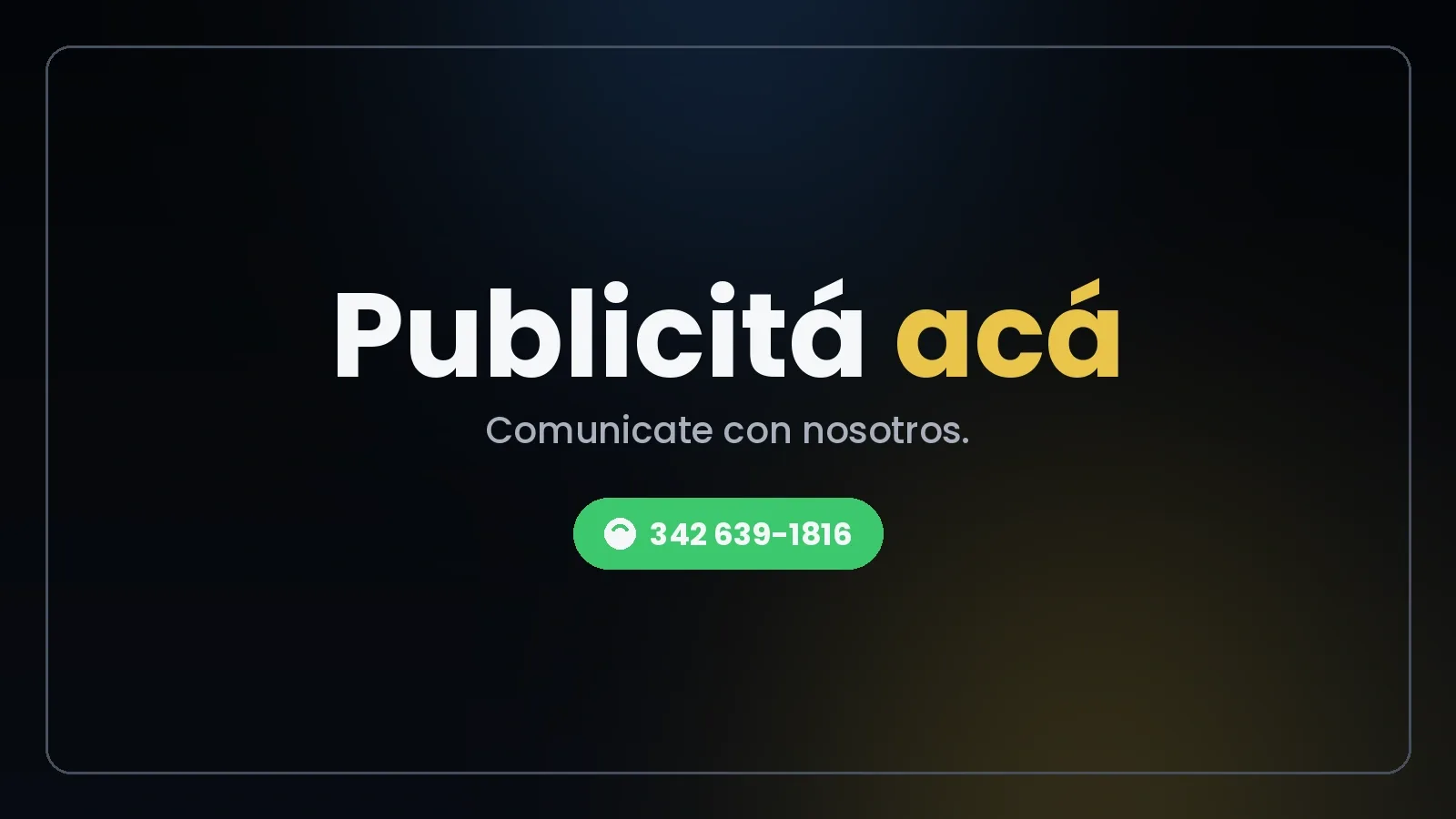 Publicitá en este espacio