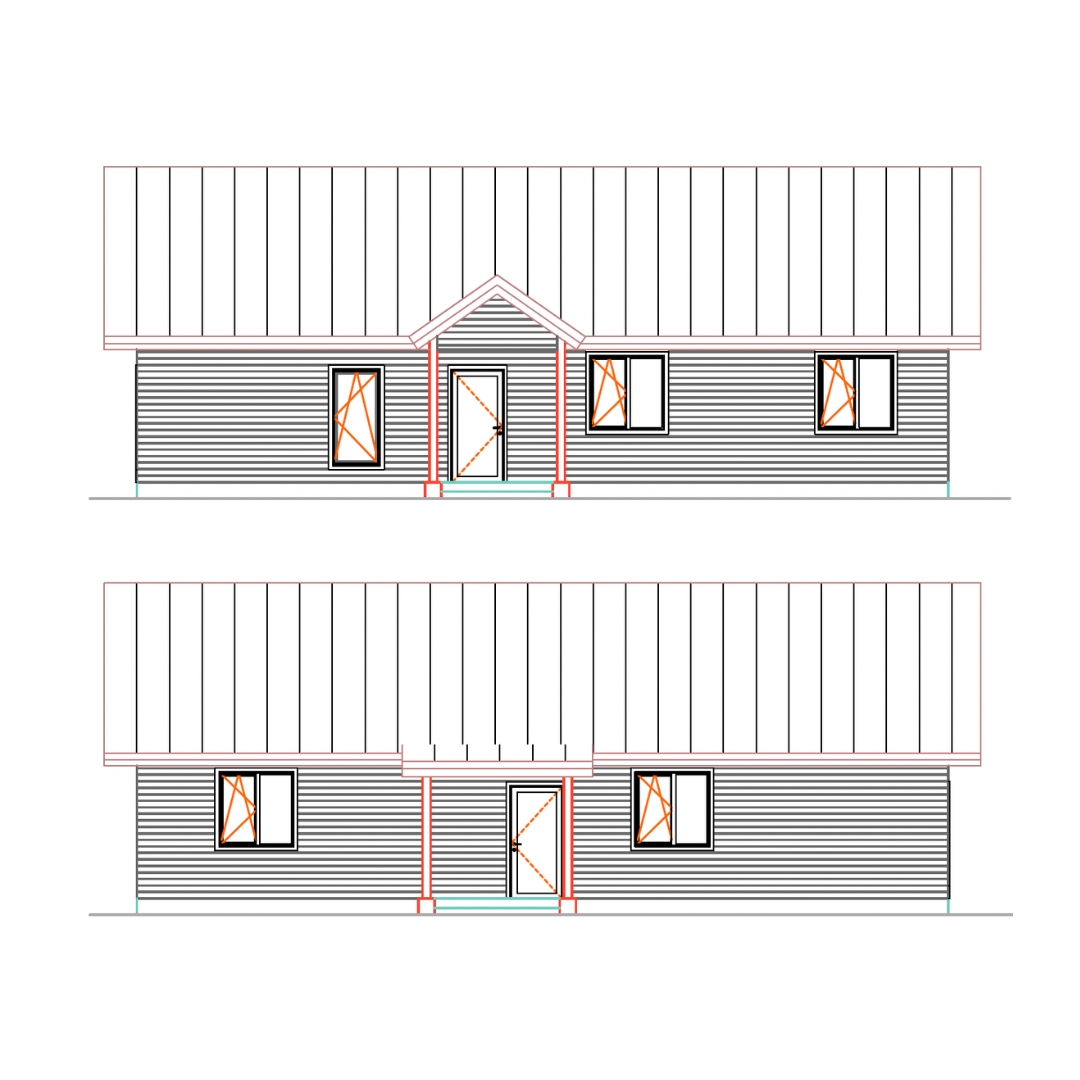 frontal drawing of classic