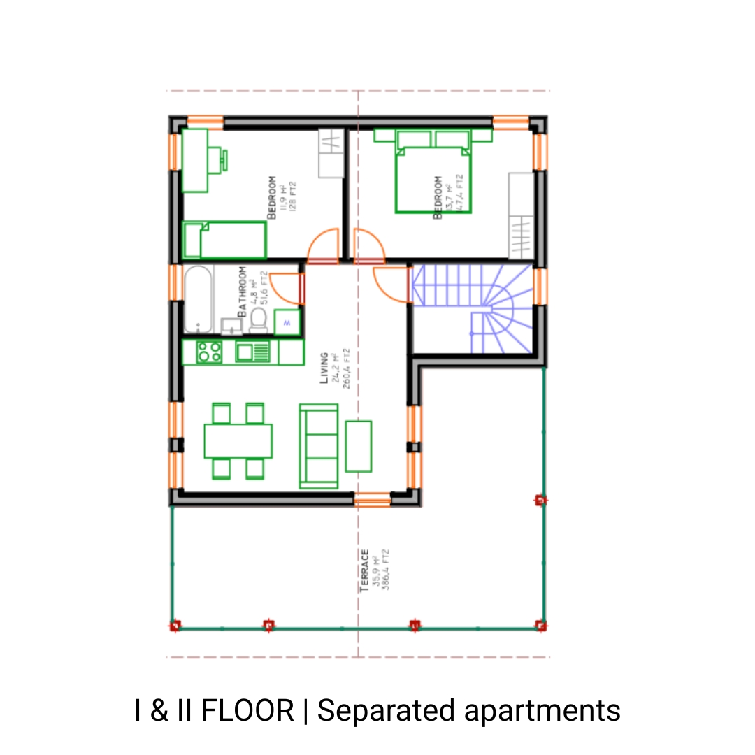 frontal drawing of classic