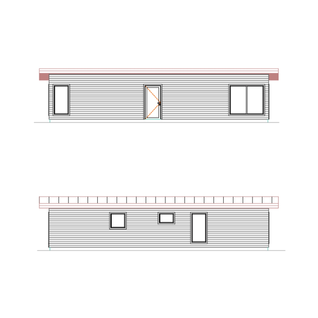 frontal drawing of classic