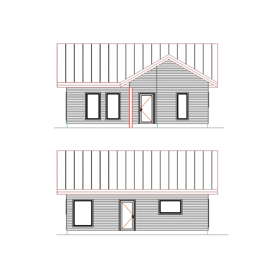 frontal drawing of classic