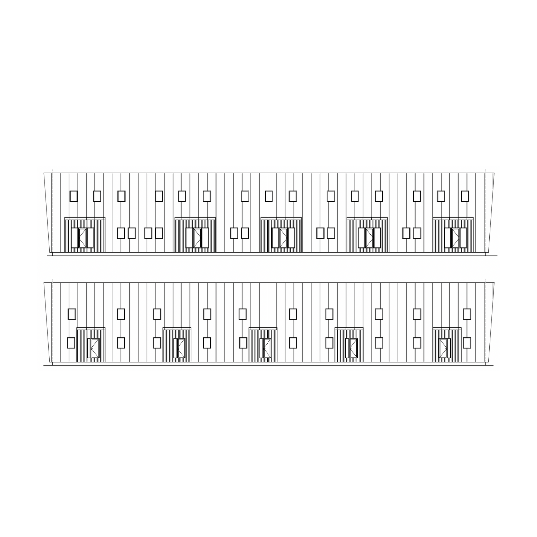 side drawing of townhouse