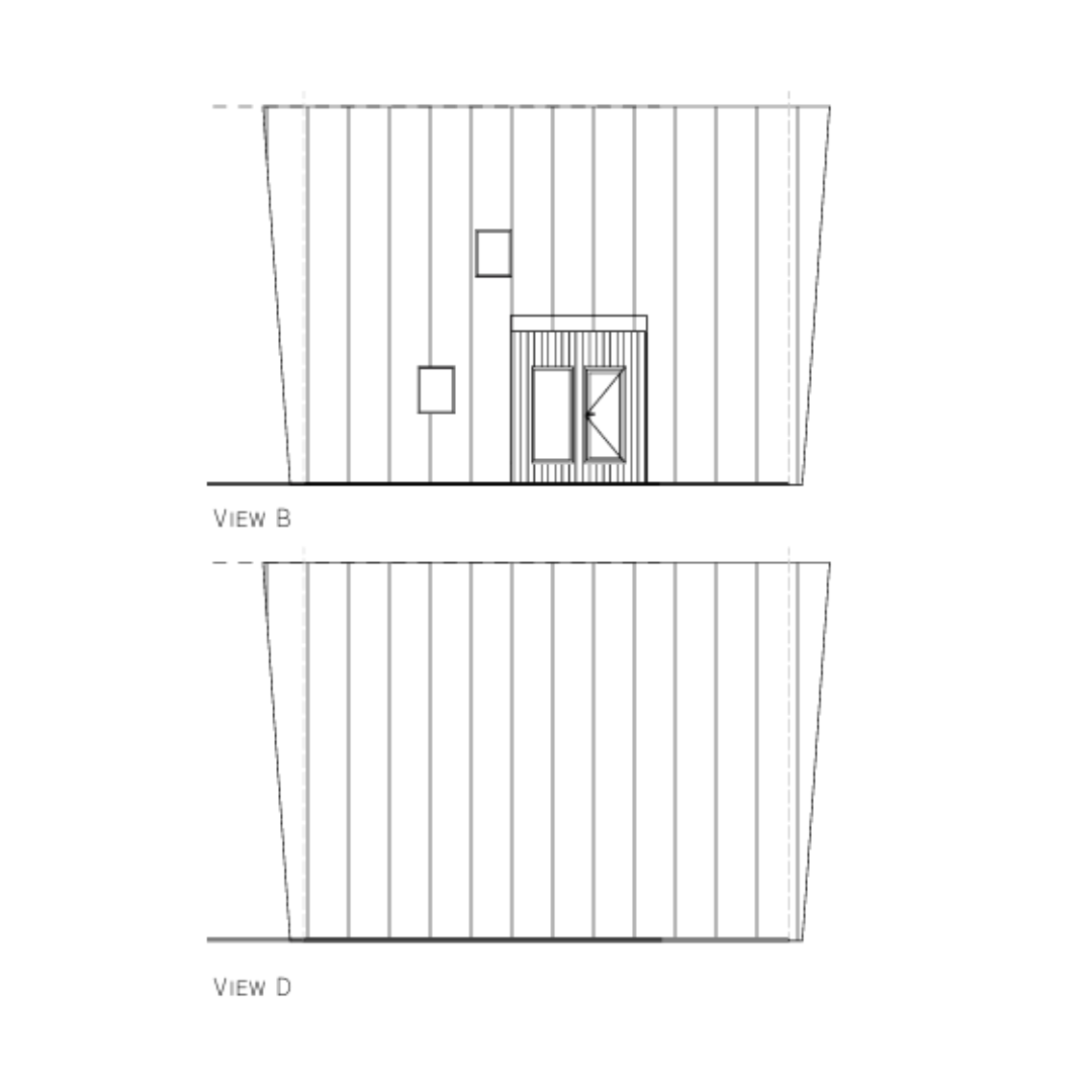 side drawing of trio