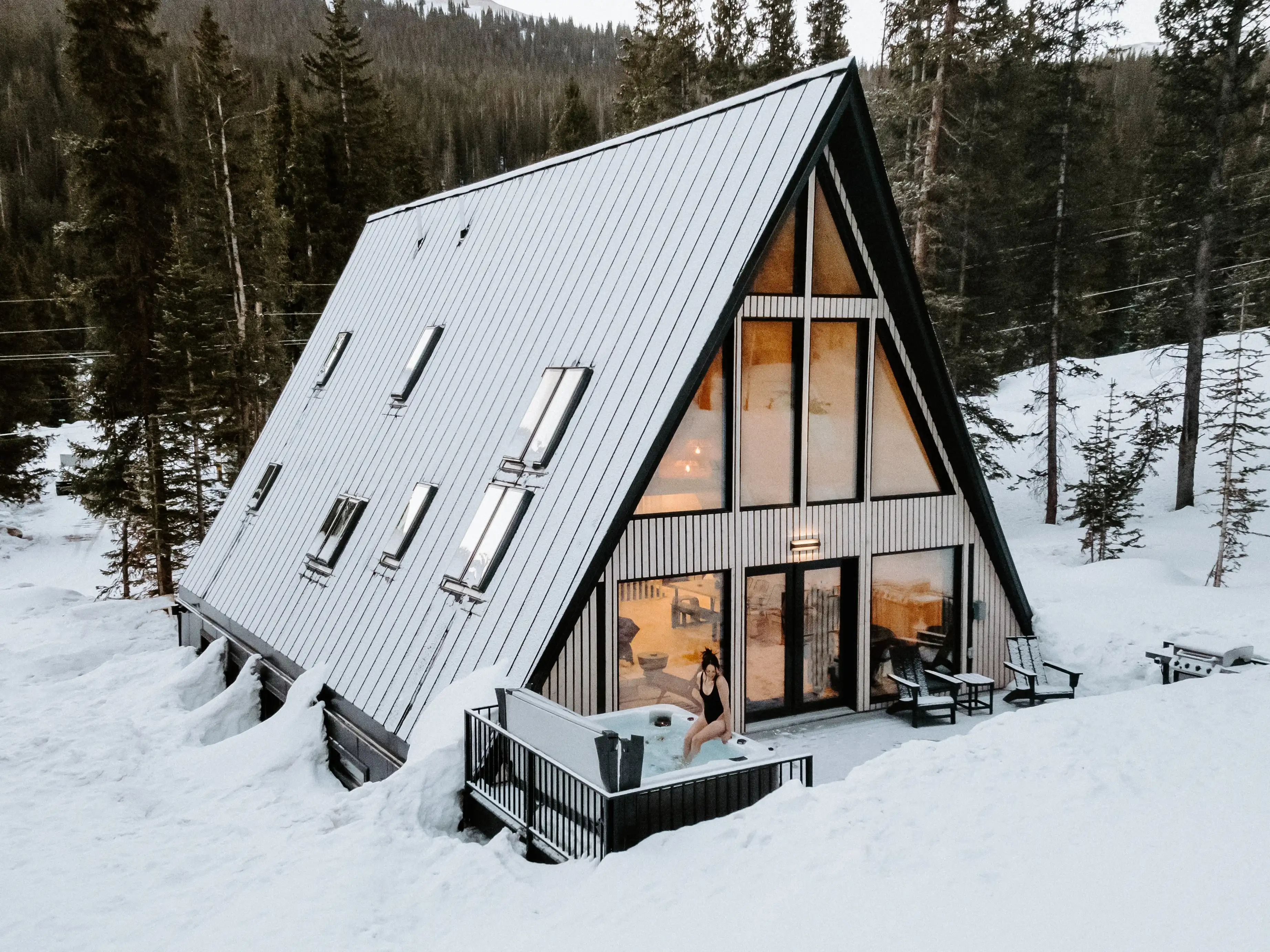 Image of Avrame Trio 150 A-frame, with standing seam roof