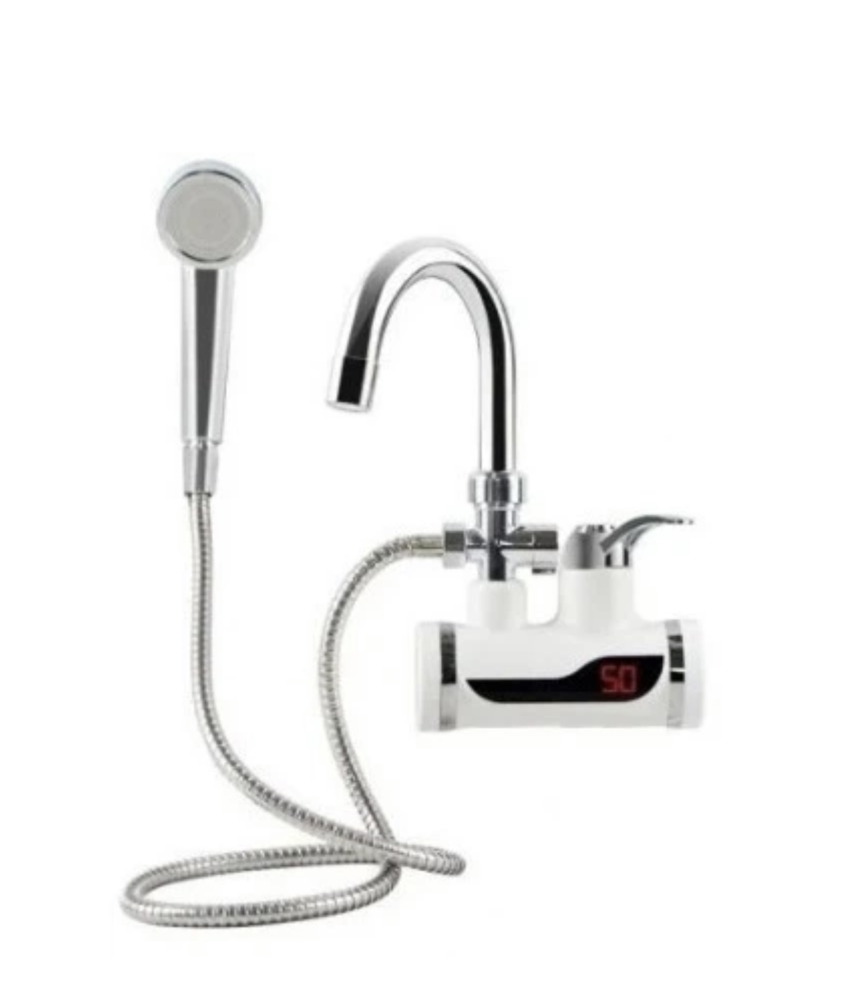 Кран проточный водонагреватель с LCD экраном и душем Instant Electric Heating Water Faucet - зображення 2