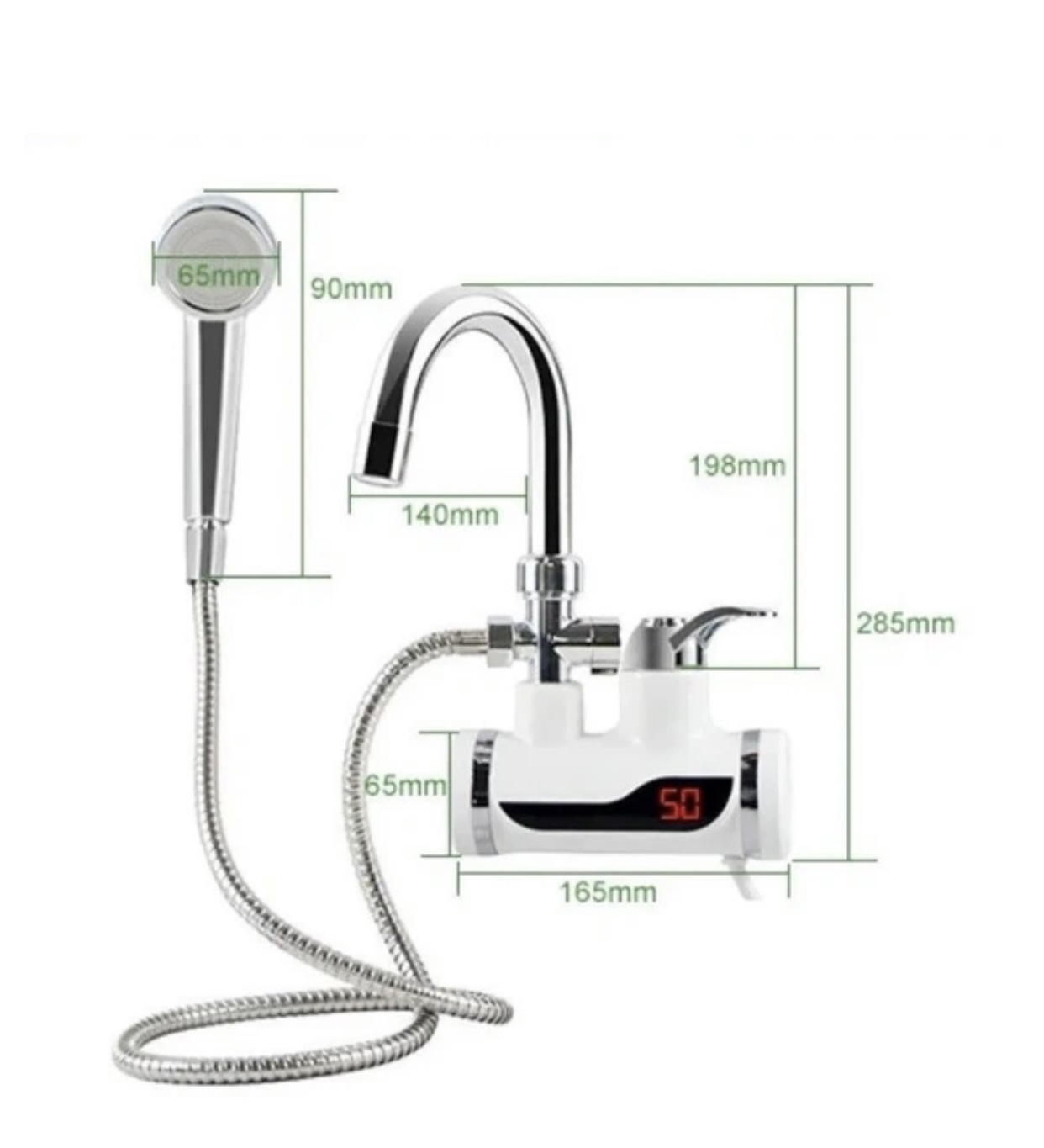 Кран проточный водонагреватель с LCD экраном и душем Instant Electric Heating Water Faucet - зображення 3