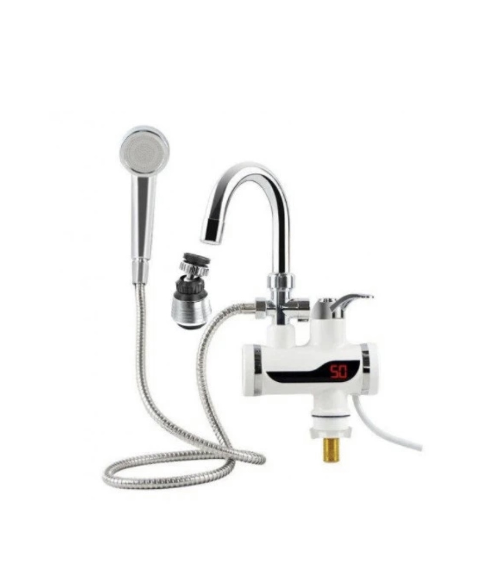 Кран проточный водонагреватель с LCD экраном и душем Instant Electric Heating Water Faucet - зображення 5