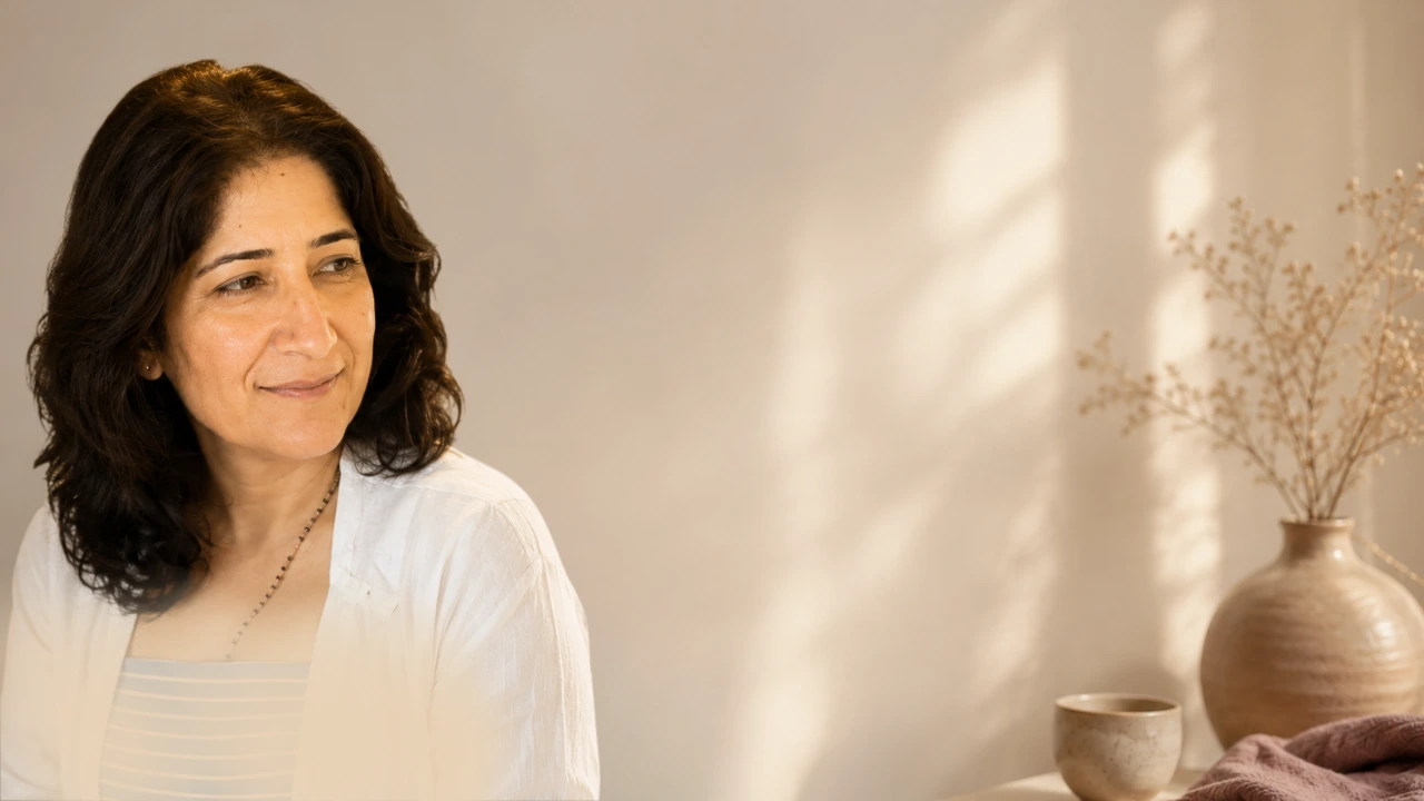 Person in peaceful meditation bathed in warm sunlight