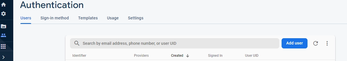 add user in firebase