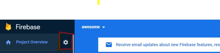 firebase project setup gear