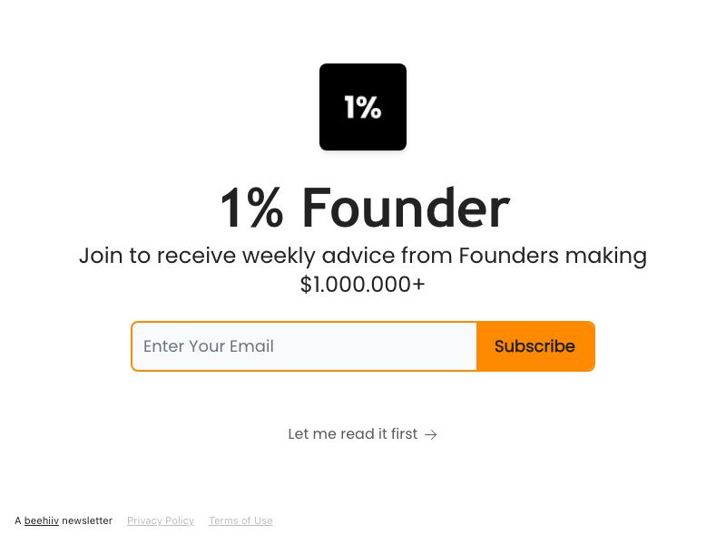 1% Founder Screenshot