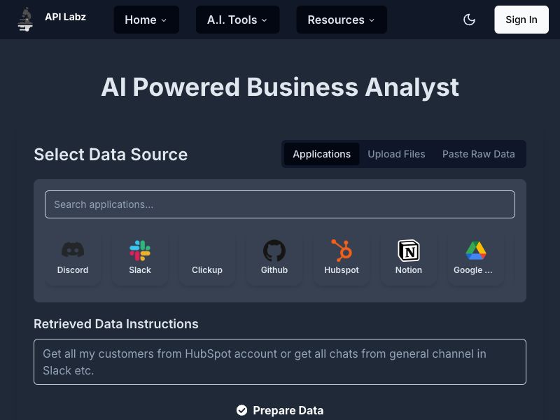 AI Business Analyst Screenshot