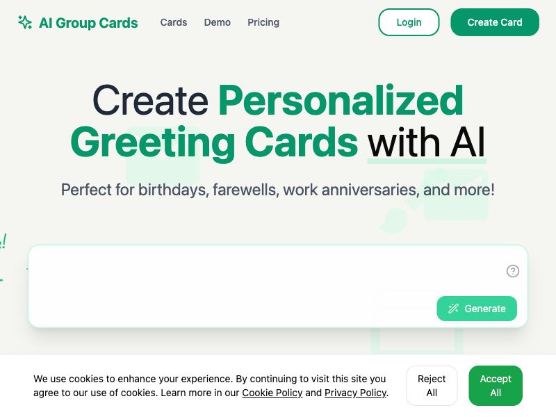 AI Group Cards Screenshot