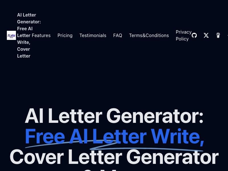 AI Letter Generator Screenshot