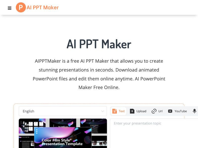 AI PPT Maker Screenshot