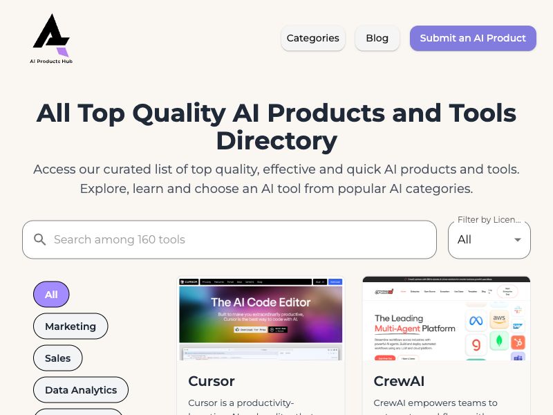 AIProductsHub Screenshot