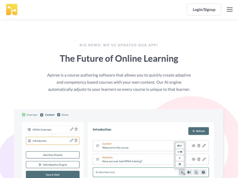 Aptree Learning Screenshot