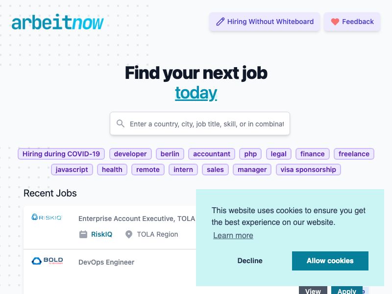 Arbeitnow Screenshot