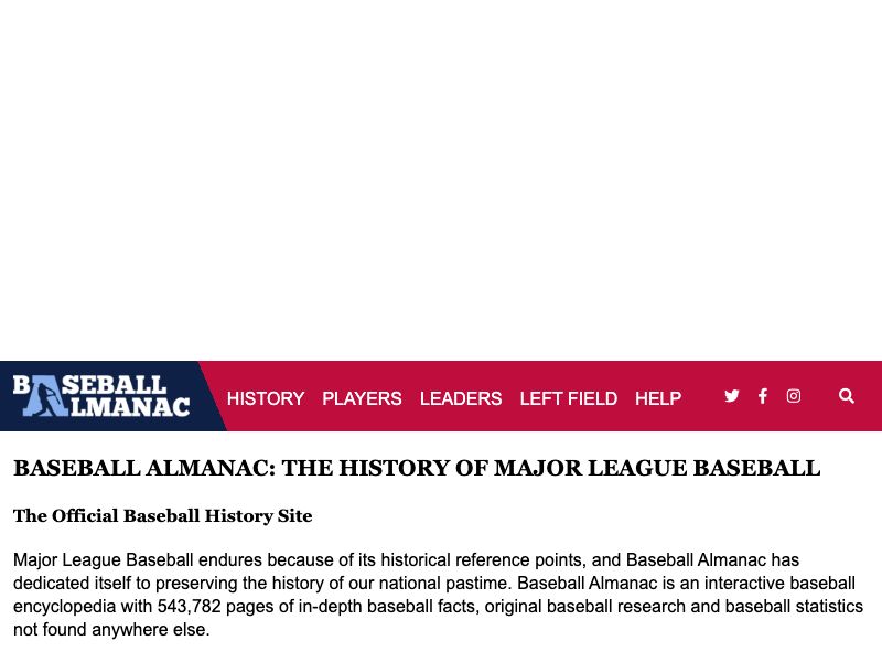 Baseball Almanac
