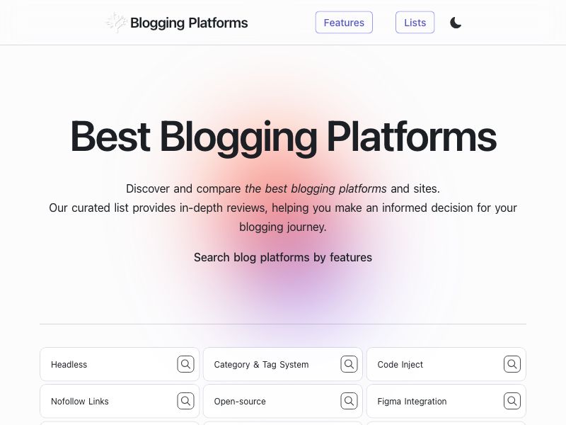 Blogging Platforms Screenshot