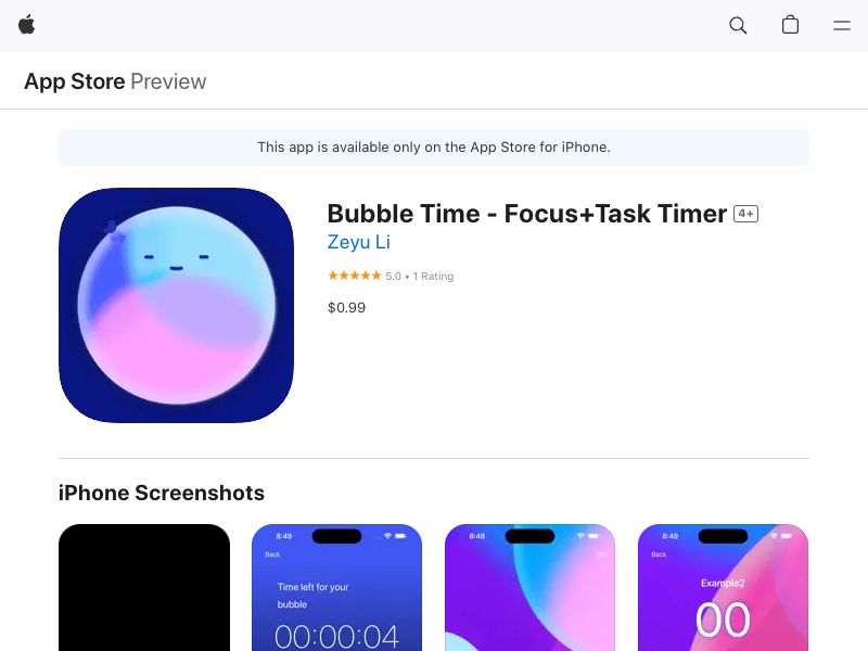 Bubble Time - Task Timer