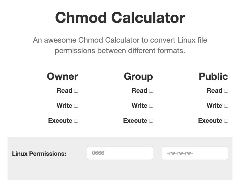 Chmod Calculator