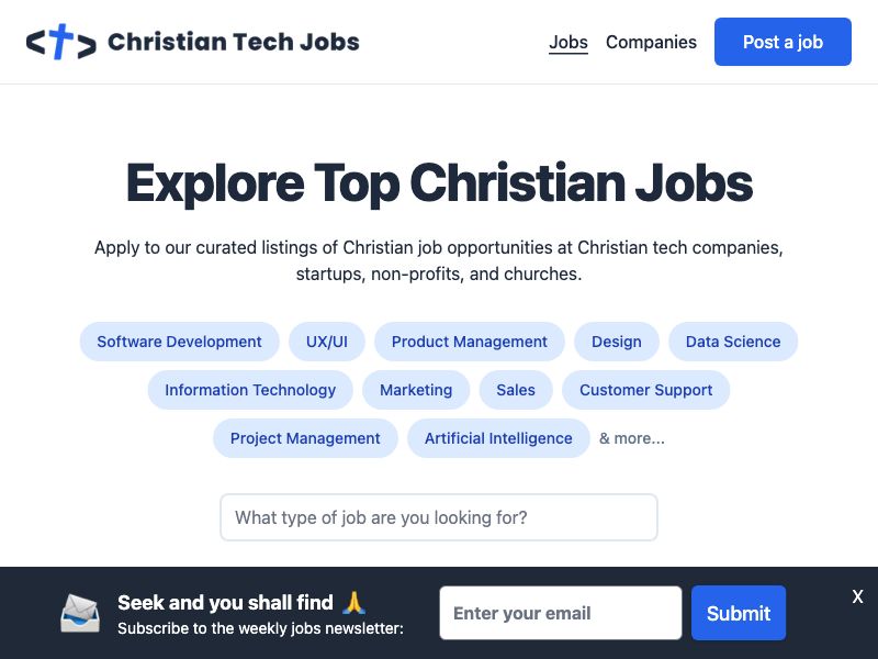 Christian Tech Jobs