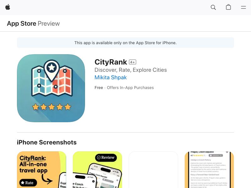 CityRank Screenshot