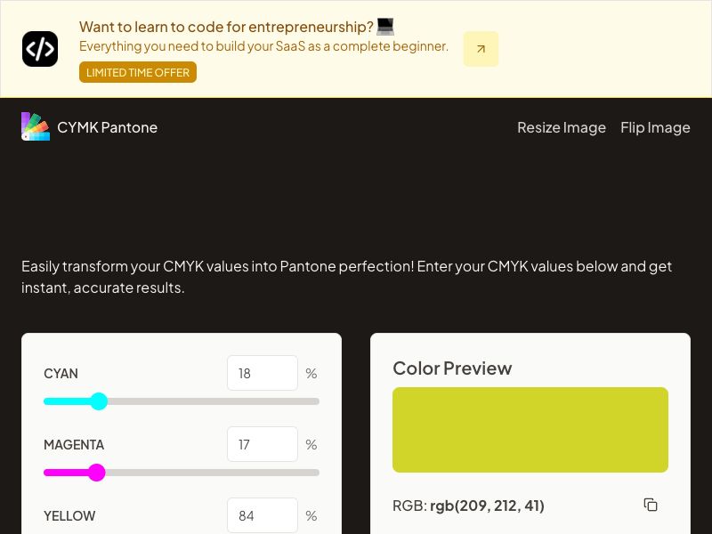 CMYK to Pantone Converter