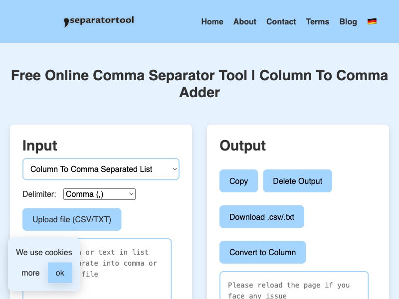 Comma Adder Tool