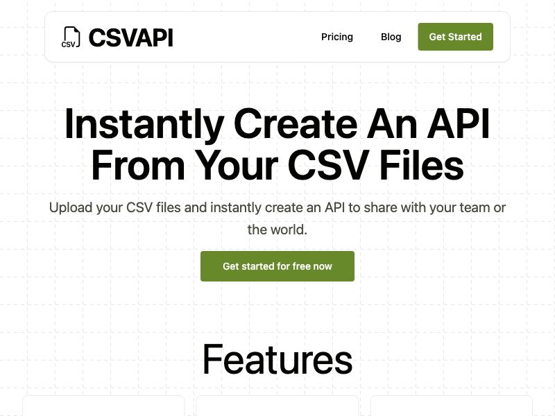 CSVAPI Screenshot