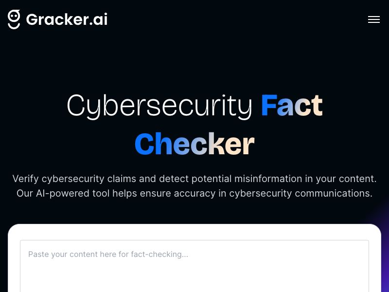 Cybersecurity Fact Checker Screenshot