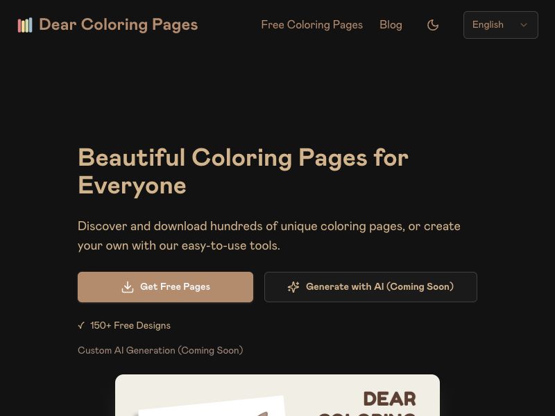 Dear Coloring Pages