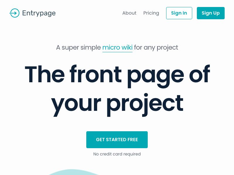 Entrypage Screenshot