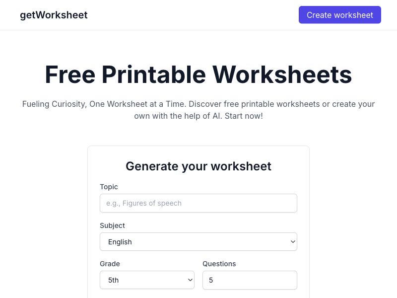 Get Worksheet