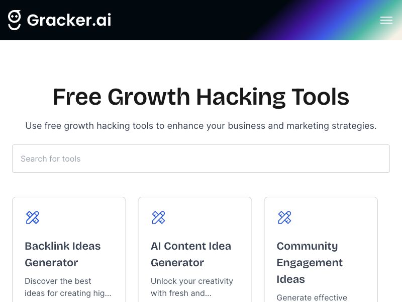 GrackerAI Free Tools Screenshot