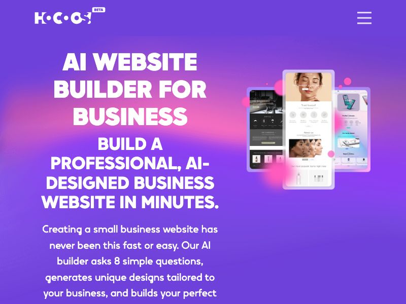 Hocoos AI Website Builder Screenshot